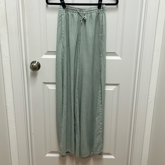 Onia Pants - Onia Chloe Striped Split Side Beach Coverup Wide Leg Pants